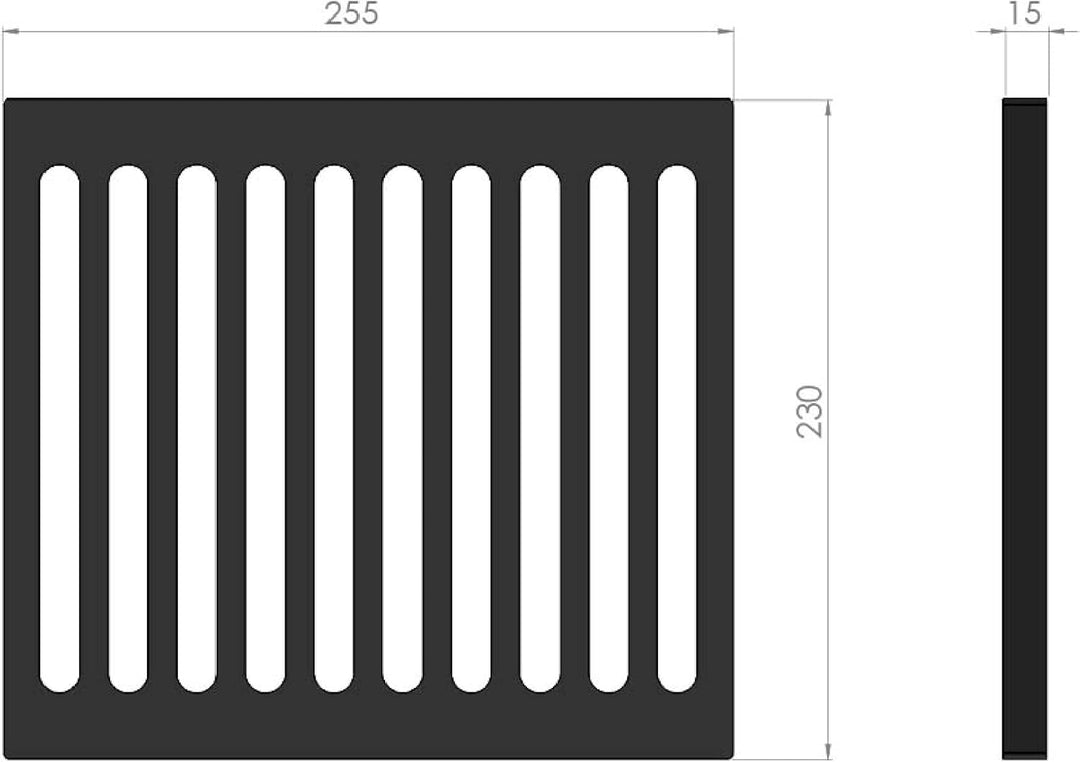 Kaminrost/Ascherost Eckig 255 x 230 x 15 mm passend für Panadero ** Kaminöfen inkl. Modellübersicht