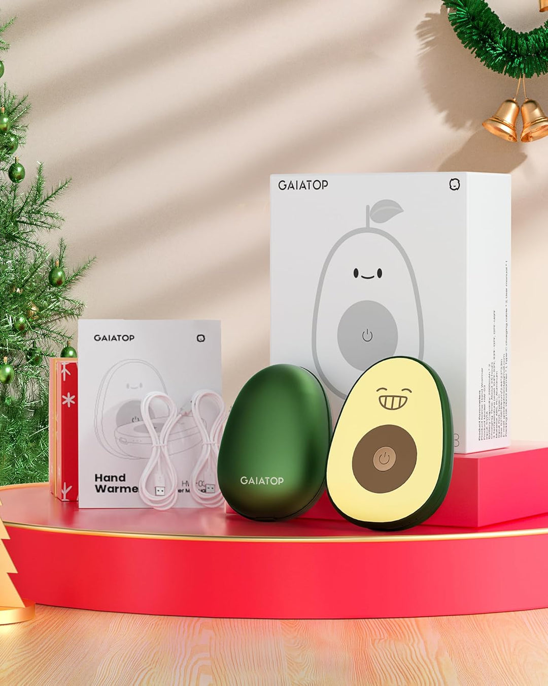 Gaiatop Handwärmer, 2er-Pack, 4000 mAh, elektrischer Handwärmer mit USB-Kabeln, wiederverwendbar, tr