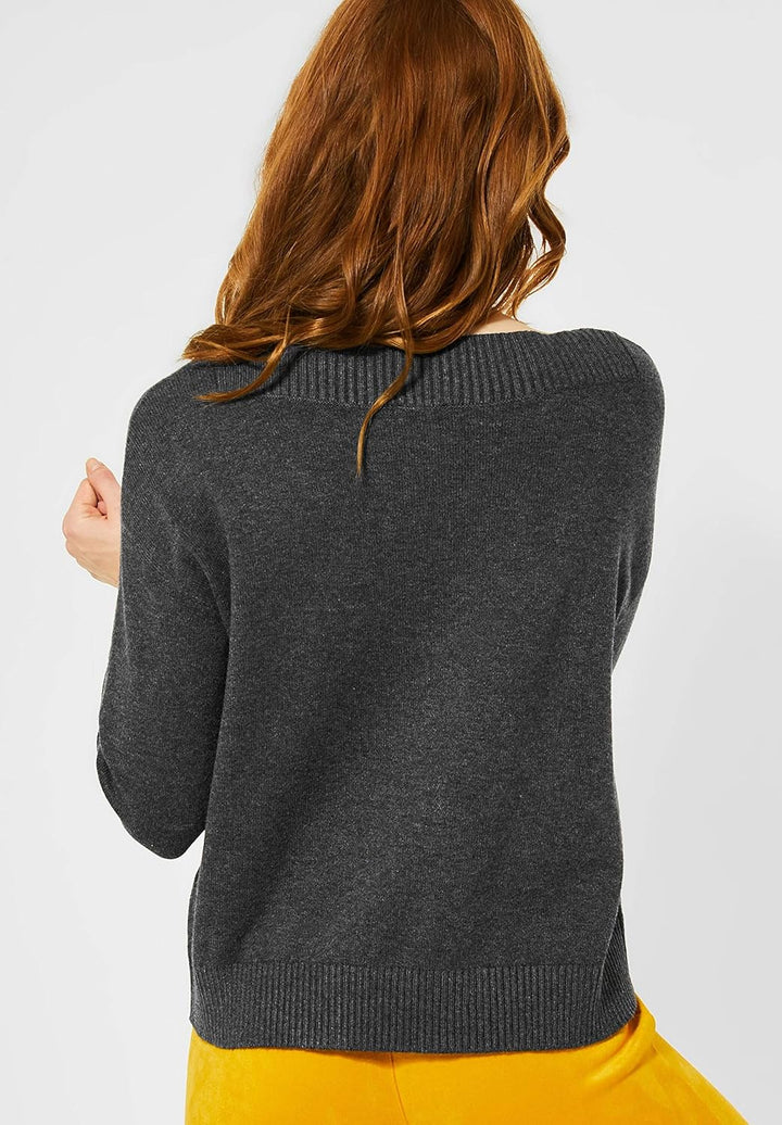Street One Damen Pullover 40 Coaly Anthracite Melange, 40 Coaly Anthracite Melange