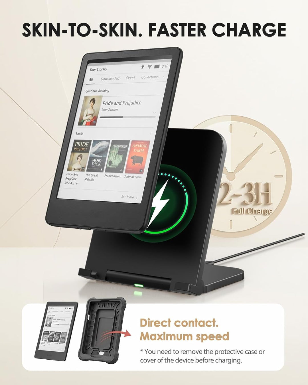 Doohoeek Kabellose Ladestation für Kindle Paperwhite Signature (2022/2024), Colorsoft Signature (202