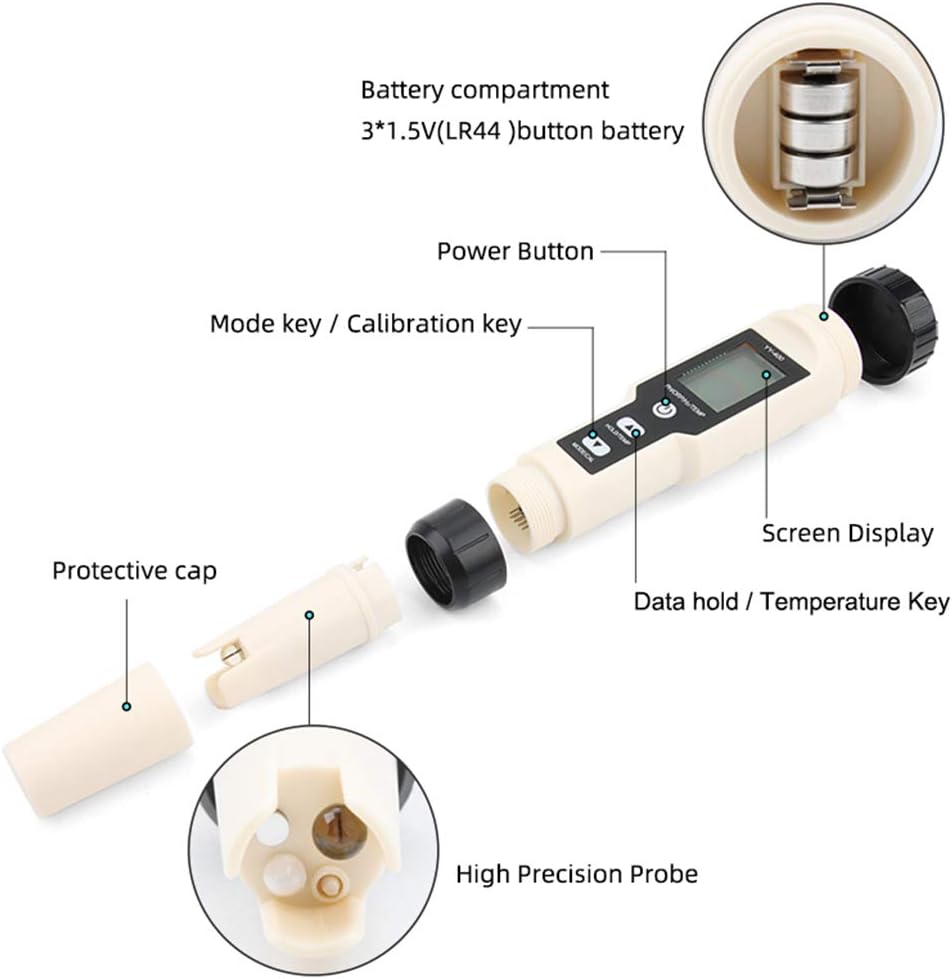 YY-400 4-in-1 PH/ORP/H2 & TEM Messgerät, digitaler Dydrogen-Ionenkonzentrationstest