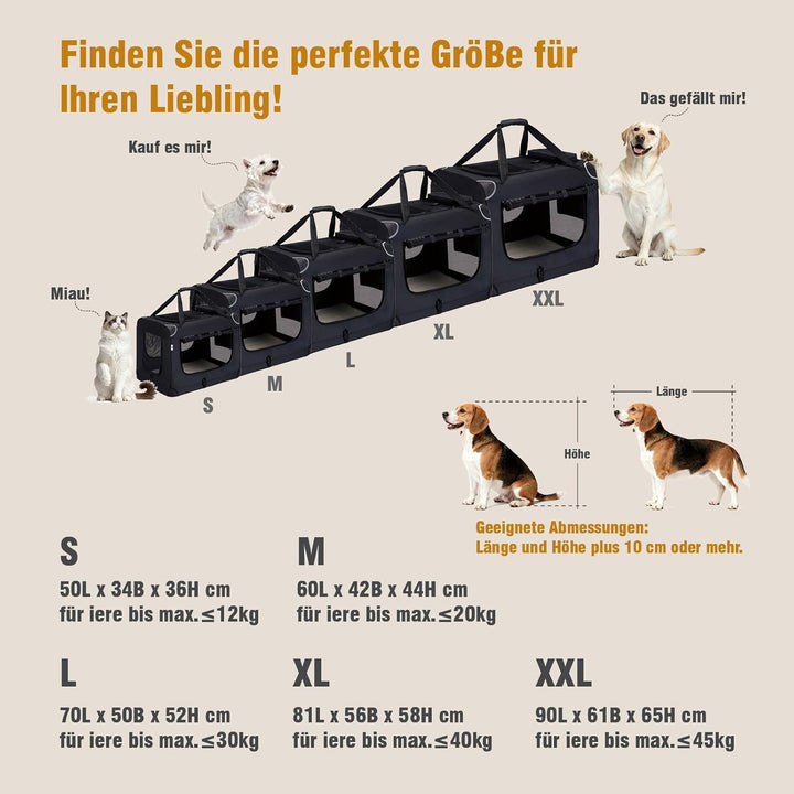 Zedelmaier Hundebox Faltbar Hundetransportbox Auto robust Transportbox für Hund & Katze Gross Hundet