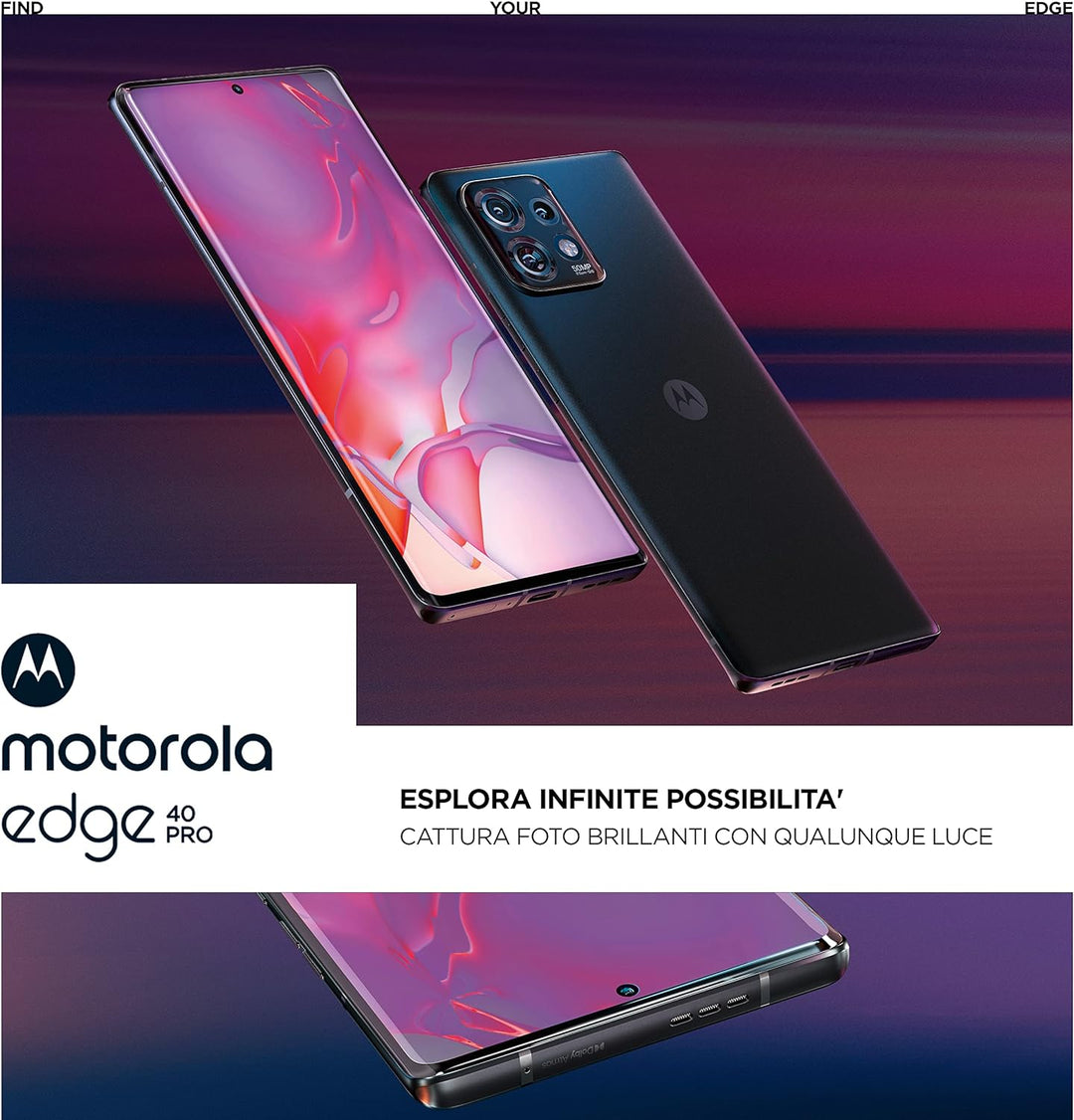 Motorola XT2301-4 Edge 40 Pro 5G, Dual, 256GB 12GB RAM, Interstellar Black