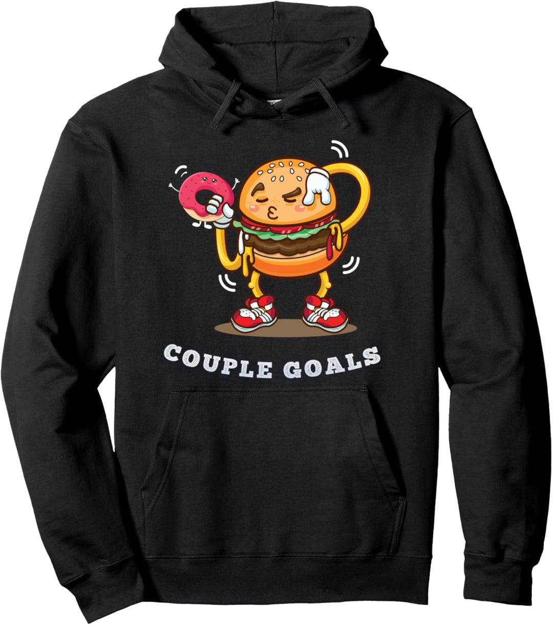 Burger und Donuts Couple Love Geschenk Pullover Hoodie