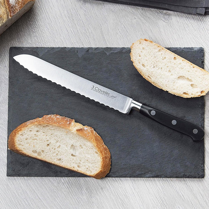 3 Claveles Brotmesser geschmiedet, 20 cm