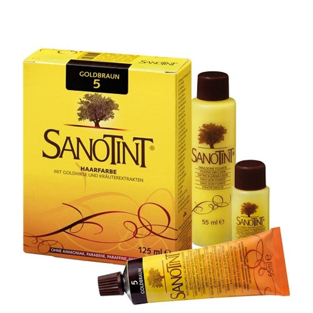 Sanotint - Haarfarbe Nr. 05 „Goldbraun“ - 1x 125 ml - Naturnahe Haarfarbe mit wertvollen pflanzliche