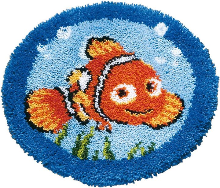 Vervaco Formteppich Nemo Knüpfpackung zum Selbstknüpfen eines Teppichs, Stramin, weiss, 50 x 50 x 0,