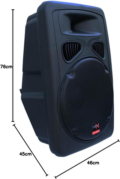 E-Lektron JAD38-B Sound-Anlage USB/SD & Bluetooth Soundsystem Digitale Bi-Amp Enstufe 500W RMS