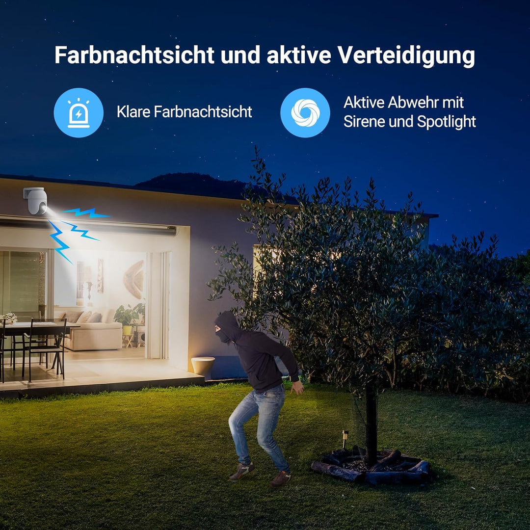 EZVIZ 2MP WLAN Überwachungskamera aussen, Pan&Tilt Kamera mit 2-Wege-Audio, Personenerkennung, autom