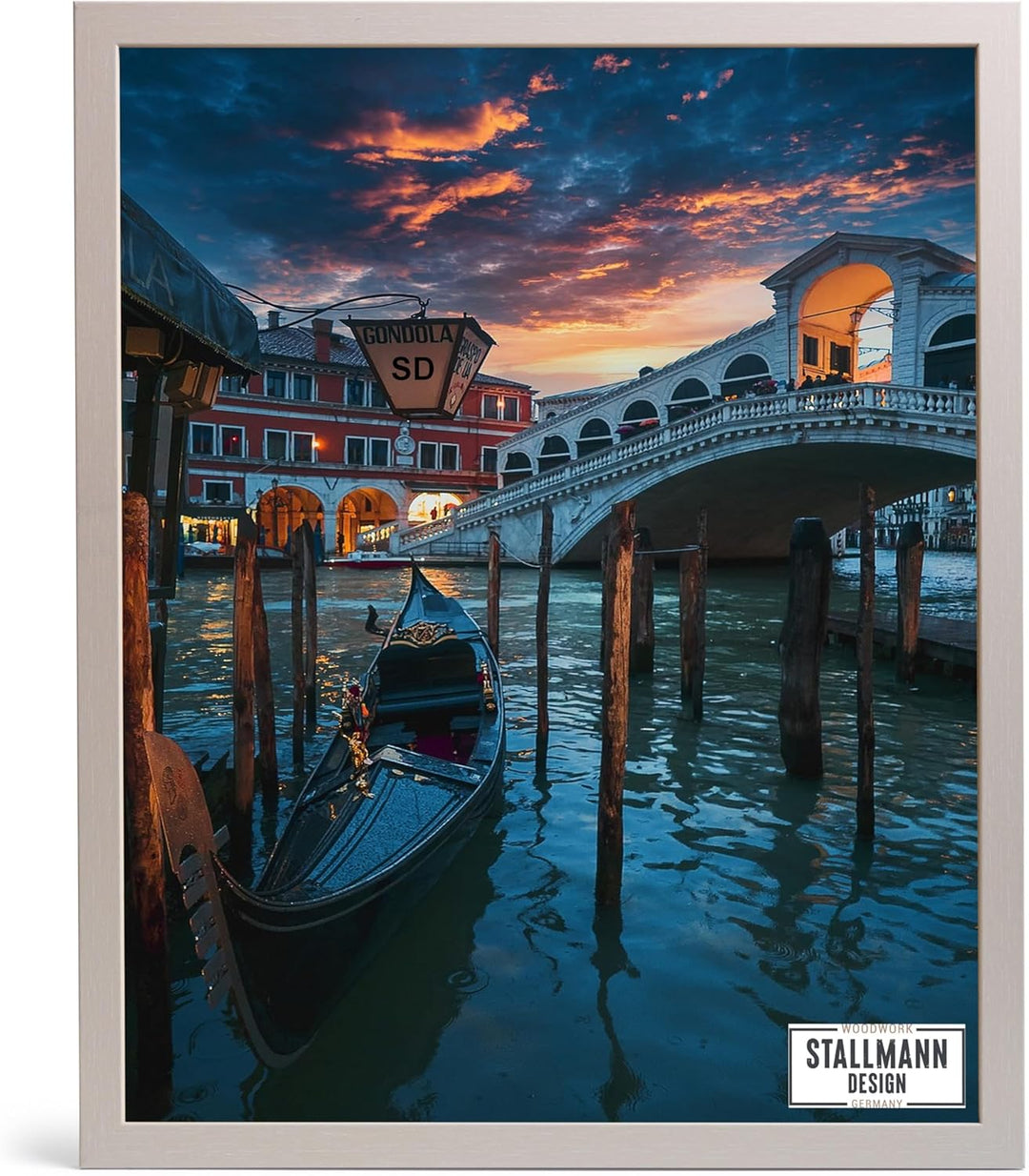 Stallmann Design Bilderrahmen 70x100 cm grau Holz mit Acrylglas Rahmen-Breite 20mm Posterrahmen Wech