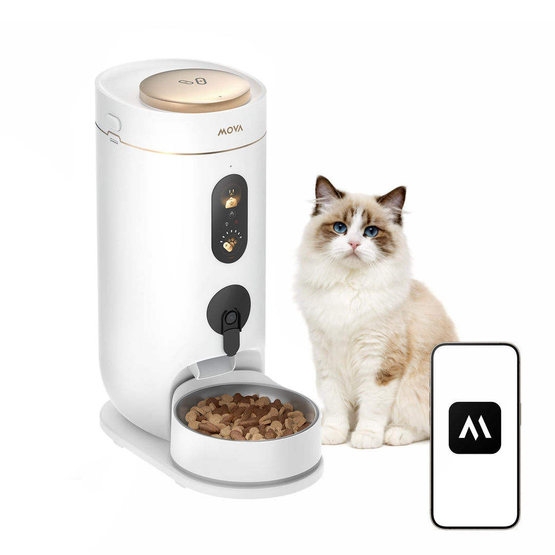 MOVA NutriPal 10 Ultra-Futterautomat mit separatem 7-Tage-Futterbehälter, 1080P HD-Weitwinkelkamera,