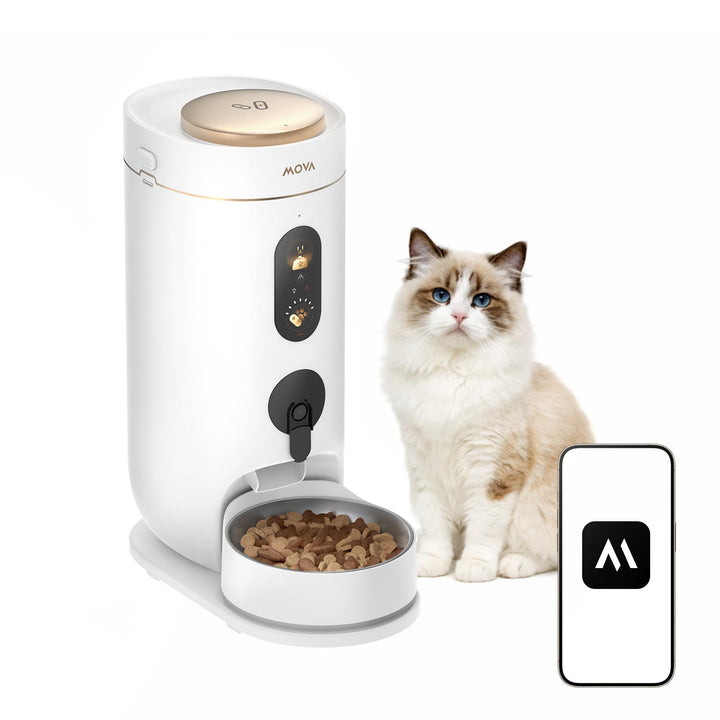MOVA NutriPal 10 Ultra-Futterautomat mit separatem 7-Tage-Futterbehälter, 1080P HD-Weitwinkelkamera,