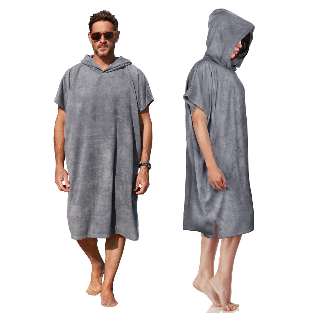 Kato Tirrinia Mikrofaser Frottee Surf Poncho Handtuch Badeponcho Bademäntel Sauna Damen Herren, Gros