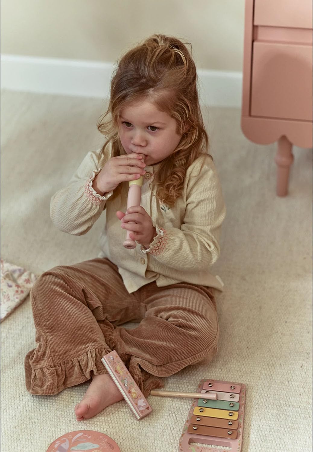 Little Dutch Kinder Musikinstrumente Set - Holz Instrumente Musik Set - mit Tamburin, Xylophon, Rass