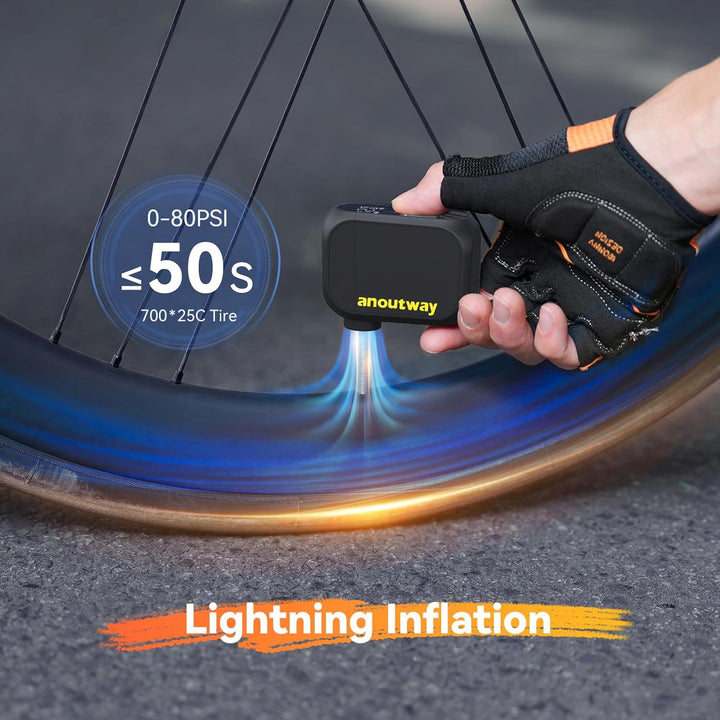 Tiny Pump Mini Fahrradpumpe, Elektrische mit Digitalem Manometer | Elektrische Luftpumpe Klein Fahrr