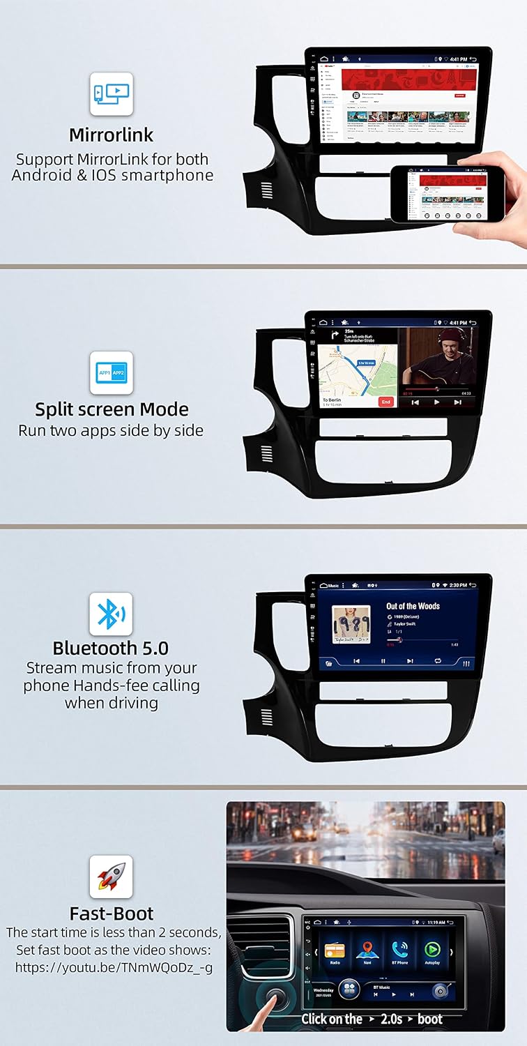 Android 15 Autoradio Passt für Mitsubishi Outlander (2012-2018) - 4G+64G - Eingebaut DSP/Carplay/And