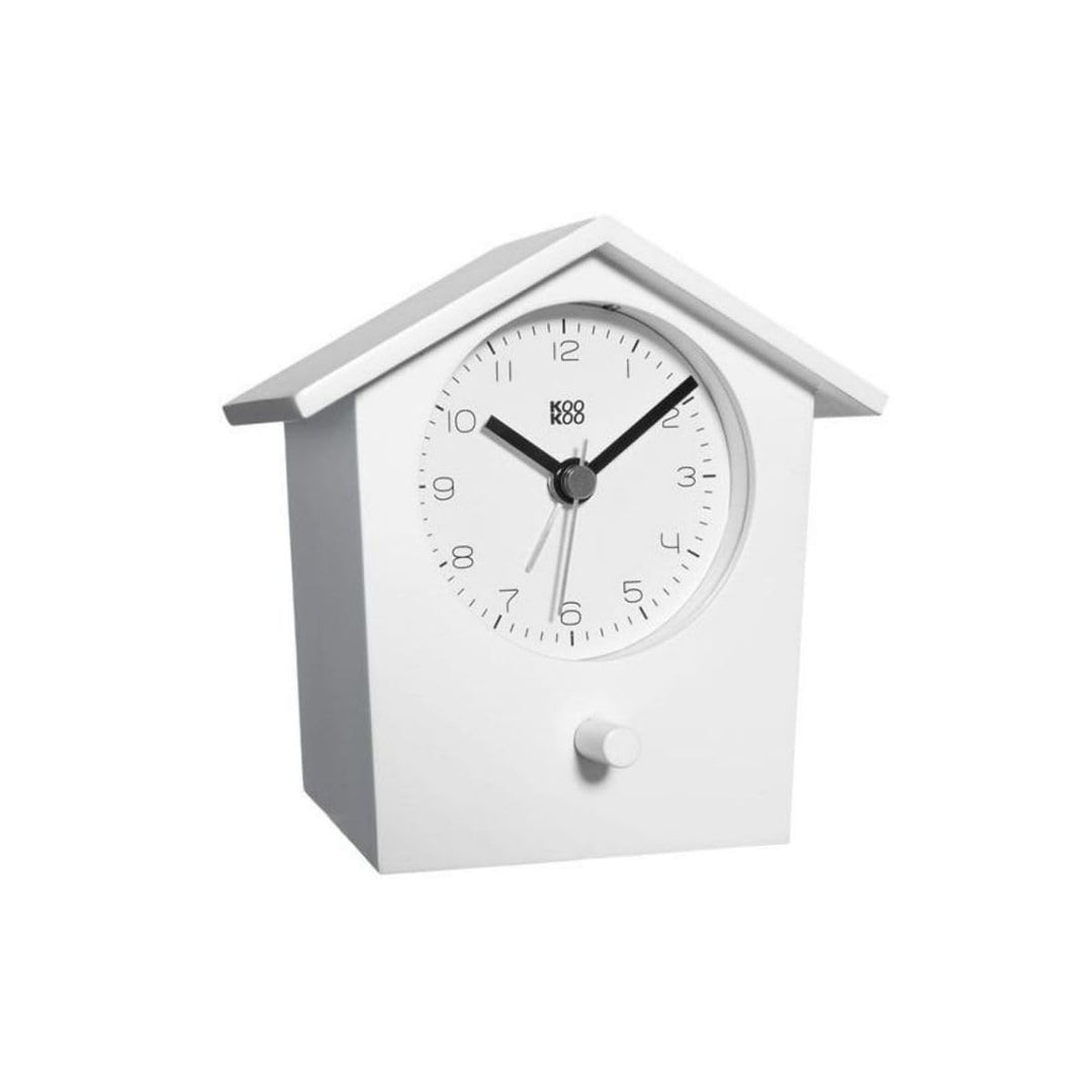 KOOKOO EarlyBird Weiss, Wecker mit Vogelmelodie (Originalaufnahme) oder Dreiklangton, Weiss
