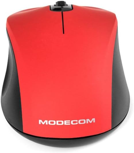 Modecom MC-M10S Rot USB Kabelgebundene Maus | Leise Silent Computermaus für Laptop & PC | Ergonomisc