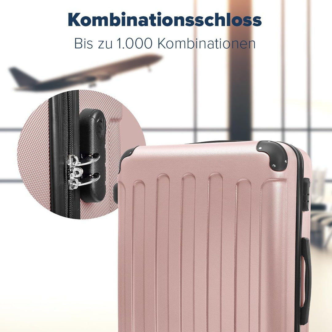 TRVLMORE Kofferset 3 Teilig Hartschale - Koffer & Trolleys Set - Reisekoffer Set 3 Teilig - Koffer S