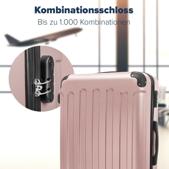 TRVLMORE Kofferset 3 Teilig Hartschale - Koffer & Trolleys Set - Reisekoffer Set 3 Teilig - Koffer S