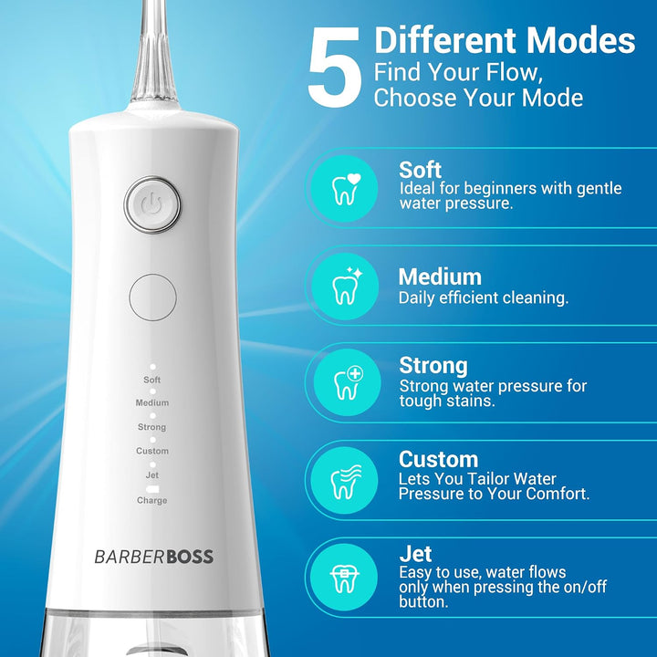 BarberBoss Advanced Munddusche, QR-7104, Weiss