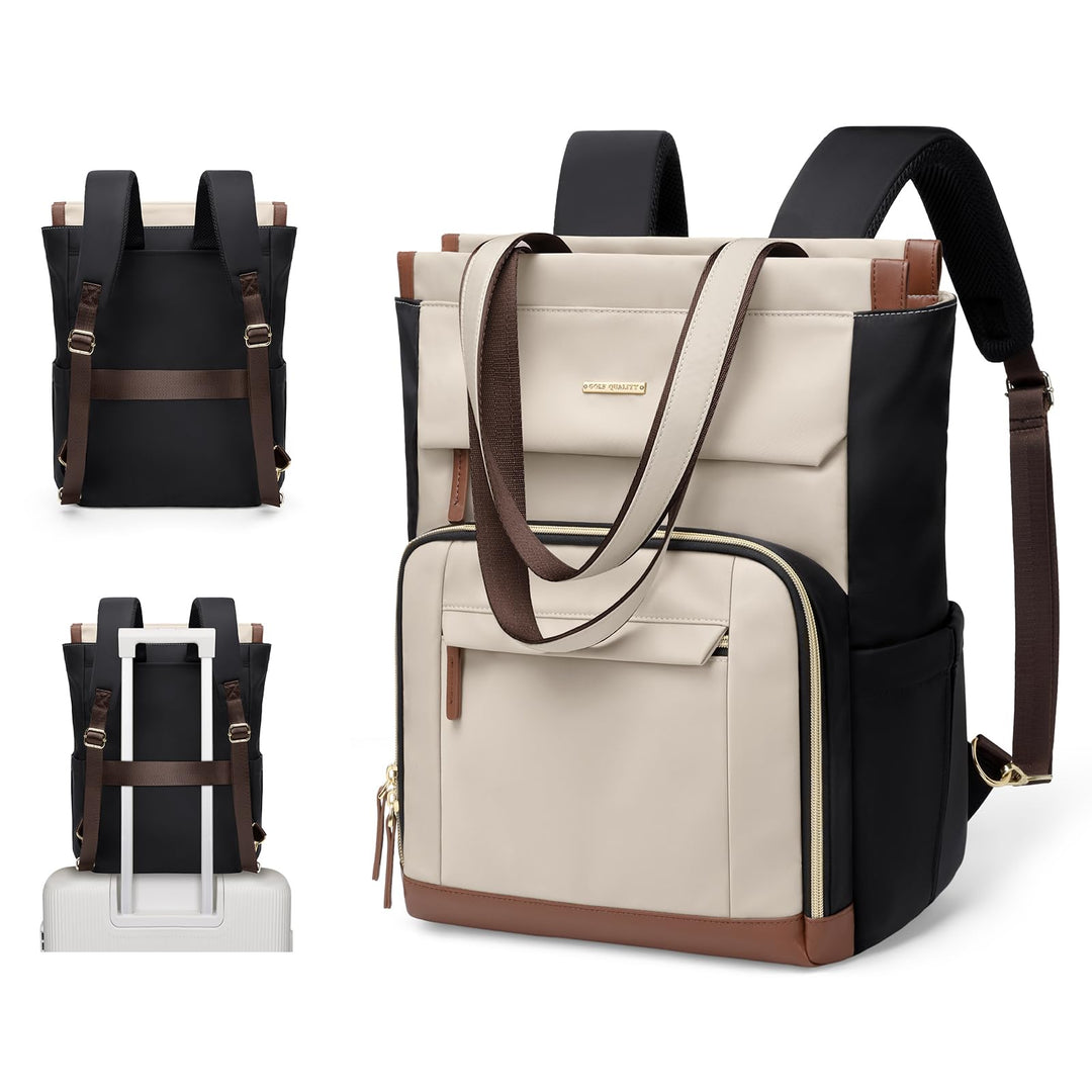 GOLF QUALITY Rucksack Damen 16 Zoll,Elegant Laptop Handtasche 2 in 1, Schultasche Women Tagesrucksäc