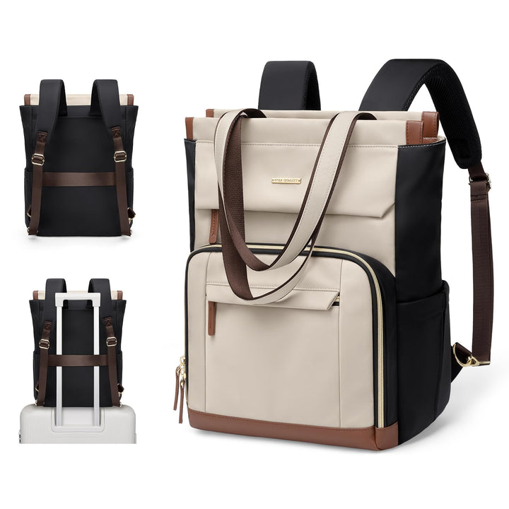 GOLF QUALITY Rucksack Damen 16 Zoll,Elegant Laptop Handtasche 2 in 1, Schultasche Women Tagesrucksäc
