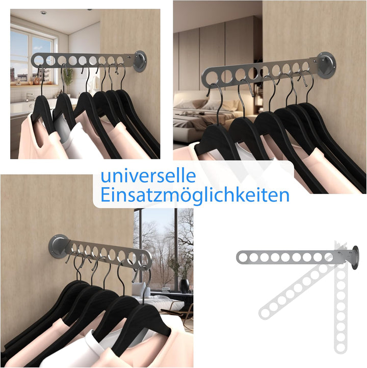 Kleiderlüfter aus Edelstahl Garderobenhaken in 8 Längen auszuwählen (11-Loch), 11-Loch