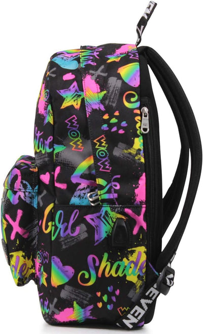 RUCKSACK ISCHOOLPACK SEVEN IRIDESCENT Geräumige Schultasche für Teenager, Mädchen und Jungen, mit La