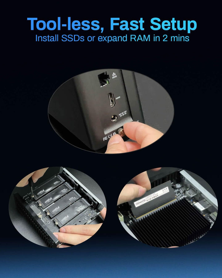 TERRAMASTER F4 SSD NAS Storage - 4Bay All SSD NAS Server N95 QuadCore CPU, 8GB DDR5 RAM, 5GbE Port,