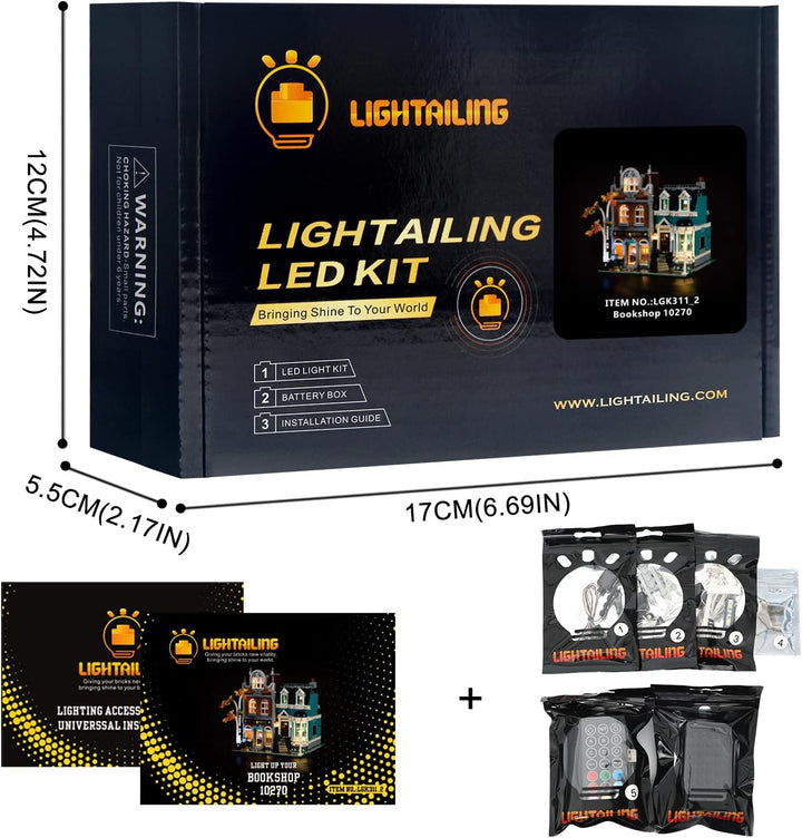LIGHTAILING Licht-Set Kompatibel Mit Lego 10270 Creator Expert Bookshop Bausteinen Modell：Fernbedien