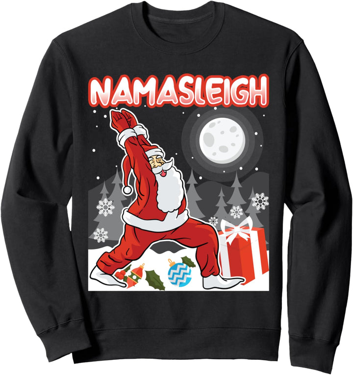 Namasleigh Santa Claus Meditiert Yoga Meditation Weihnachten Sweatshirt