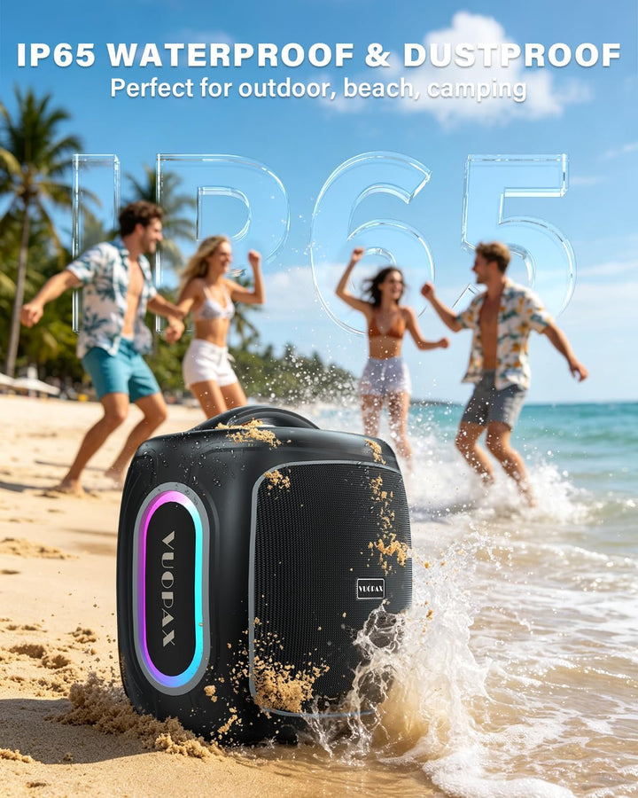 Bluetooth Lautsprecher Gross 120W, Tragbare Musikbox mit kraftvollem Sound, 6,5'' Woofer, Tiefbass &