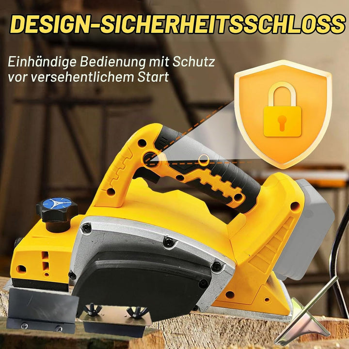 Akku Elektrohobel Kompatibel mit Dewalt 20V, Akku-Hobel Holz 16500RPM Bürstenlose Elektrohobe Hobelb