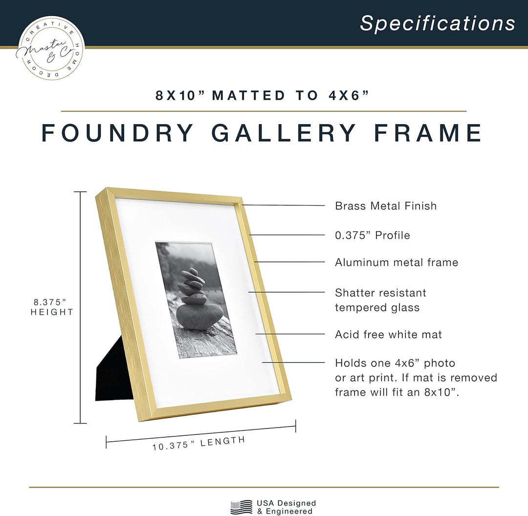MCS Foundry Gallery Wandrahmen Galeriewandrahmen, Messing, 8 x 10 in matted to 4 x 6 in 8 x 10 in ma