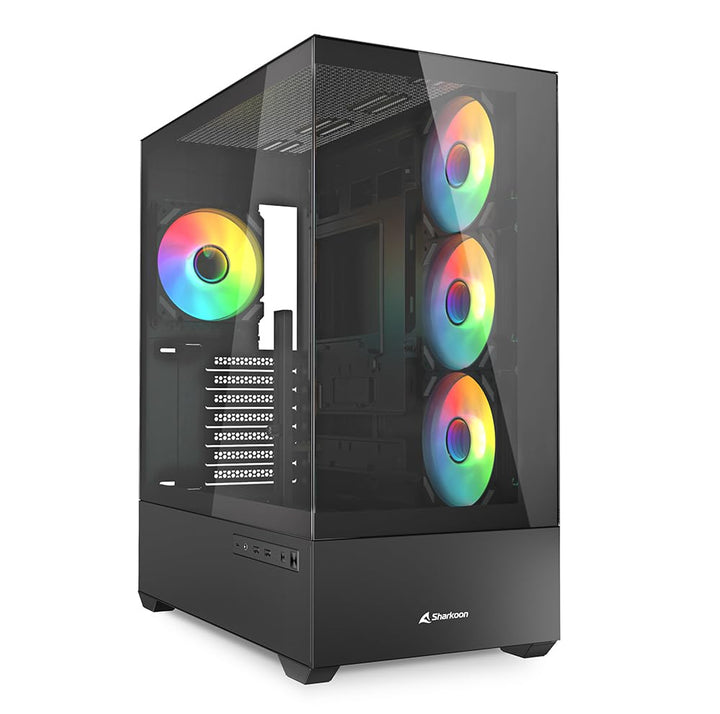 Sharkoon AK6 RGB PC Gehäuse, ATX, Schwarz