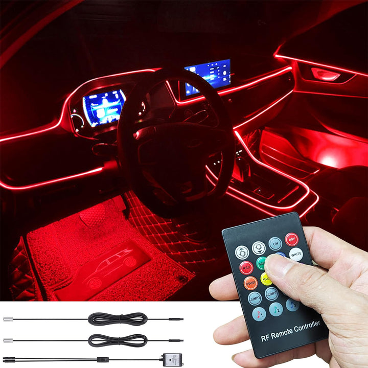 TABEN Auto Atmosphärenlicht Kit Musiksynchronisation Mehrfarbig RGB 16 Millionen Farben 3 Meter Glas