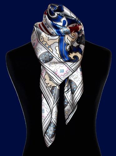 Lorenzo Cana Luxus Damen Seidentuch aufwändig bedruckt Tuch 100% Seide 110 cm x 110 cm harmonische F