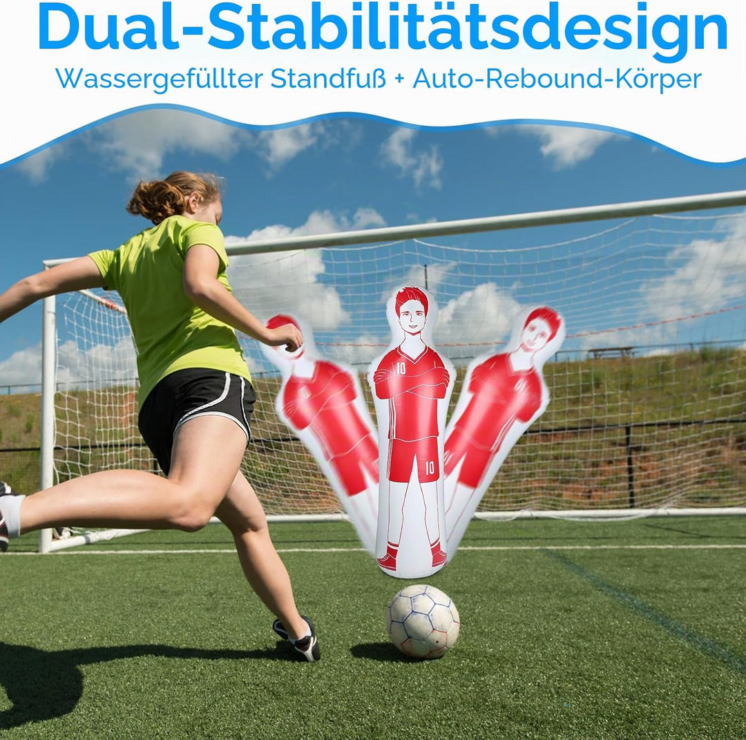 efuturetime Aufblasbare Fussball Dummy aus PVC, Fussballtraining Dummy Trainingspuppe für Torwart Fr