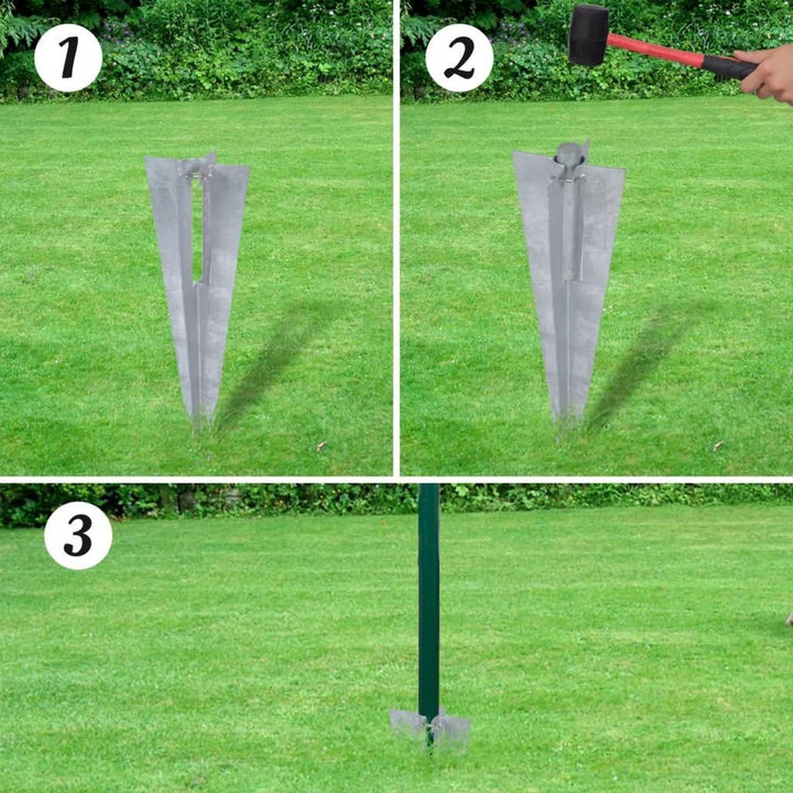 Tidyard Eurozaun-Set mit Erdnägeln, Gartenzaun Maschendraht, Stahl Grün, 25 Meter Länge, Höhe wählba