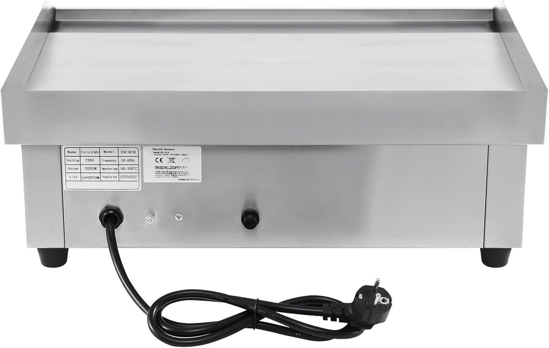 3000W Elektrischer Grill, Arbeitsplattengrillplatte Grillplatte Edelstahl Elektro Grill 55 x 36 cm f