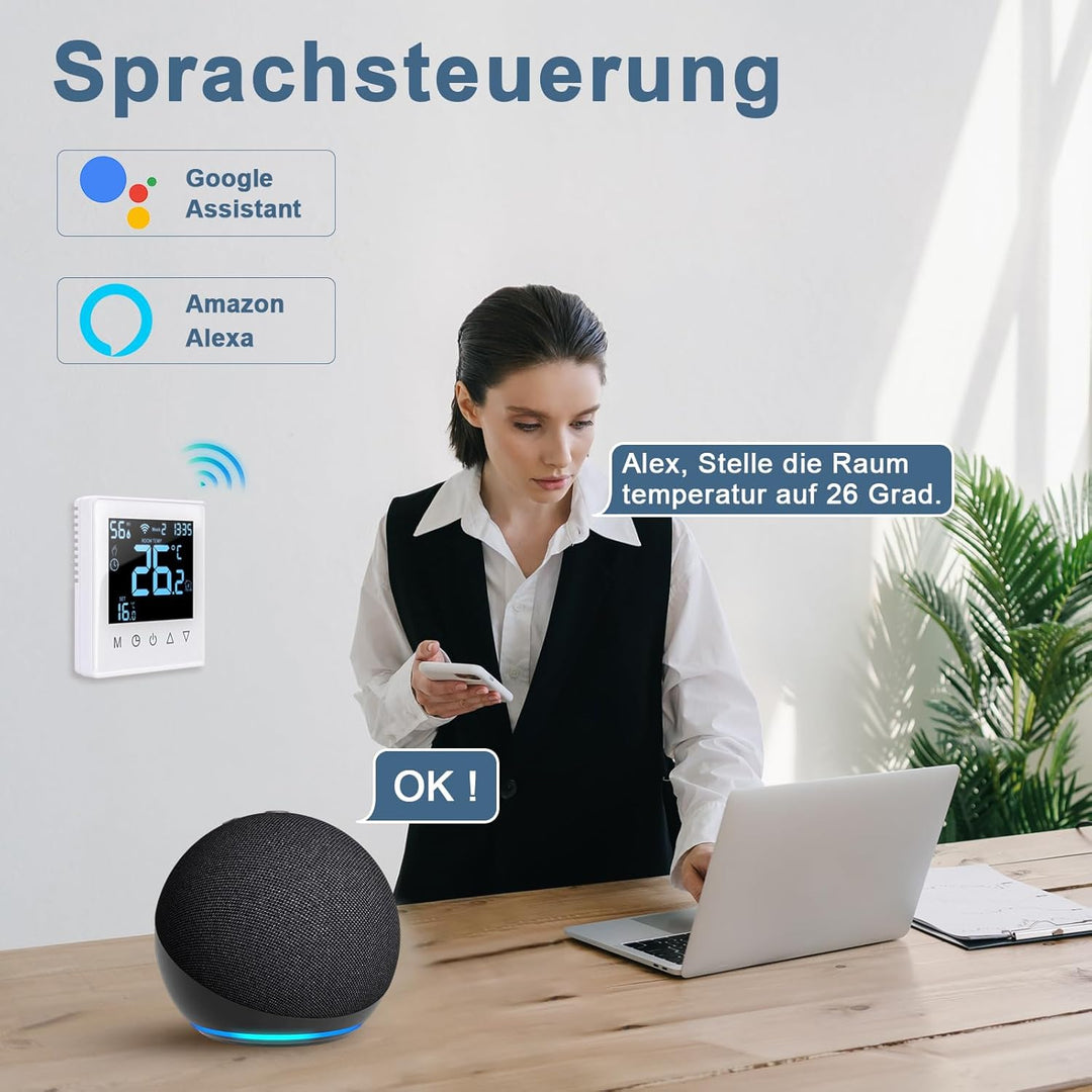 CNBINGO Smart Thermostat Unterputz Boiler WLAN Heizungsthermostat Raumthermostat WLAN Digital Raumth