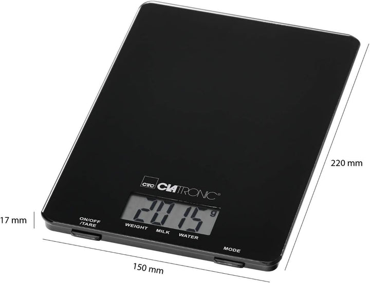 Clatronic Küchenwaage | Messbereich bis zu 5000 g | 1 g-Schritte | Tara-Funktion | Backen | Kochen |