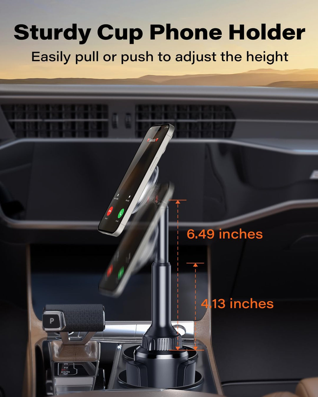 OQTIQ Handyhalterung Auto Getränkehalter – Kompatibel mit Mag-Safe, Lange Auszieharm & 360° Rotation