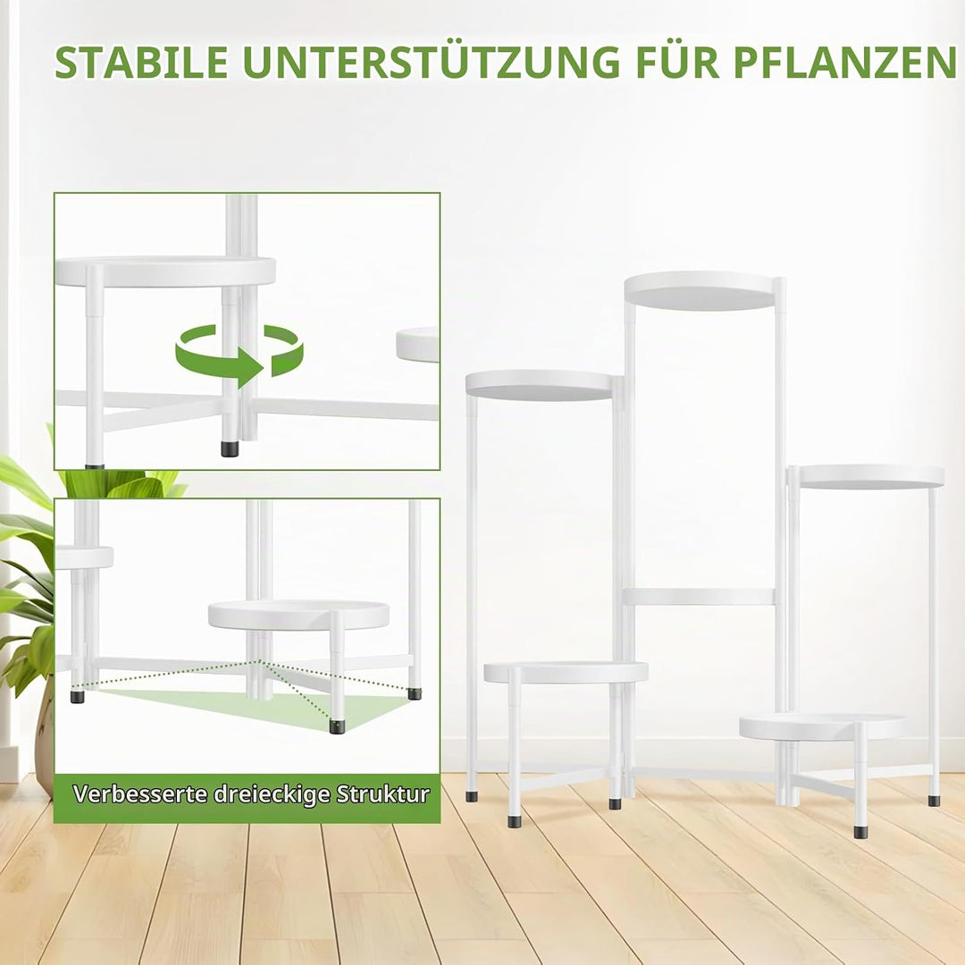 iDavosic.ly Pflanzenständer Metall Gross mit 6 Etagen, Blumenständer Pflanzenregal Blumenregal Indoo