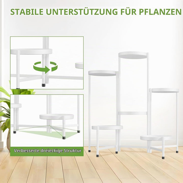 iDavosic.ly Pflanzenständer Metall Gross mit 6 Etagen, Blumenständer Pflanzenregal Blumenregal Indoo