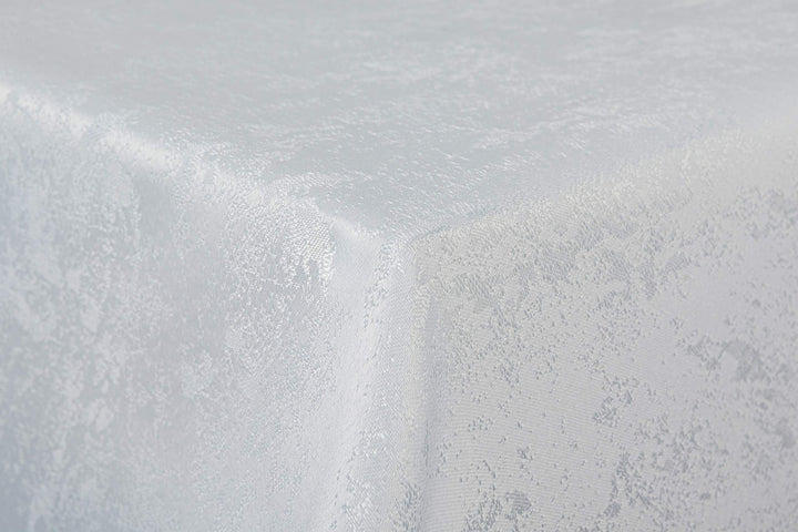First-Tex Tischdecke Damast Jacquard Brilliant Meliert 130x260 eckig in weiss mit gerader Saumkante