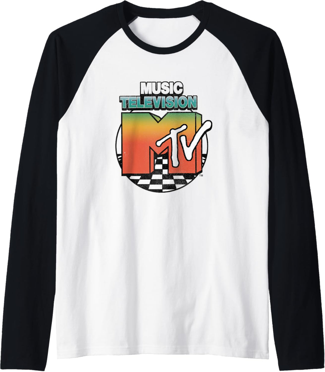 MTV Logo Circle Color Fade Raglan