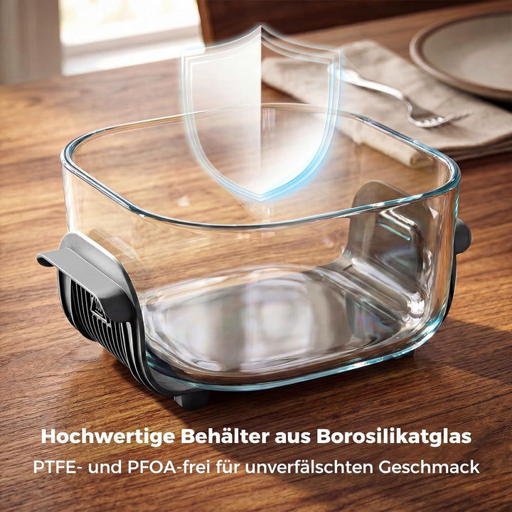 COSTWAY Air Fryer tragbar Glas Heissluftfritteuse 4 L/1,7 L, 6 in 1 Airfryer | Heissluftfrittieren &