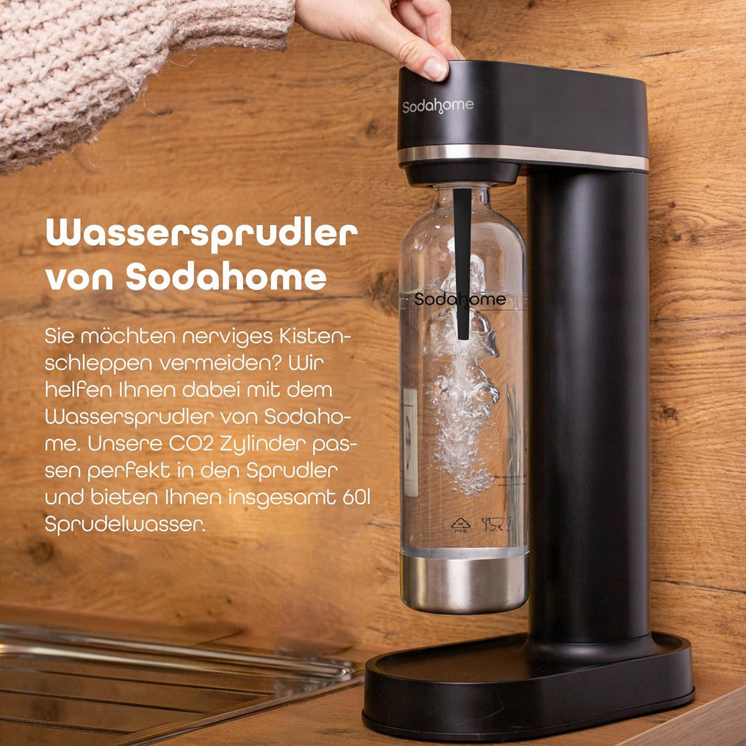 2x 0,85L PET Wasserflaschen Doppelpack - Ersatzflaschen für Wassersprudler mit Schraubgewinde - komp